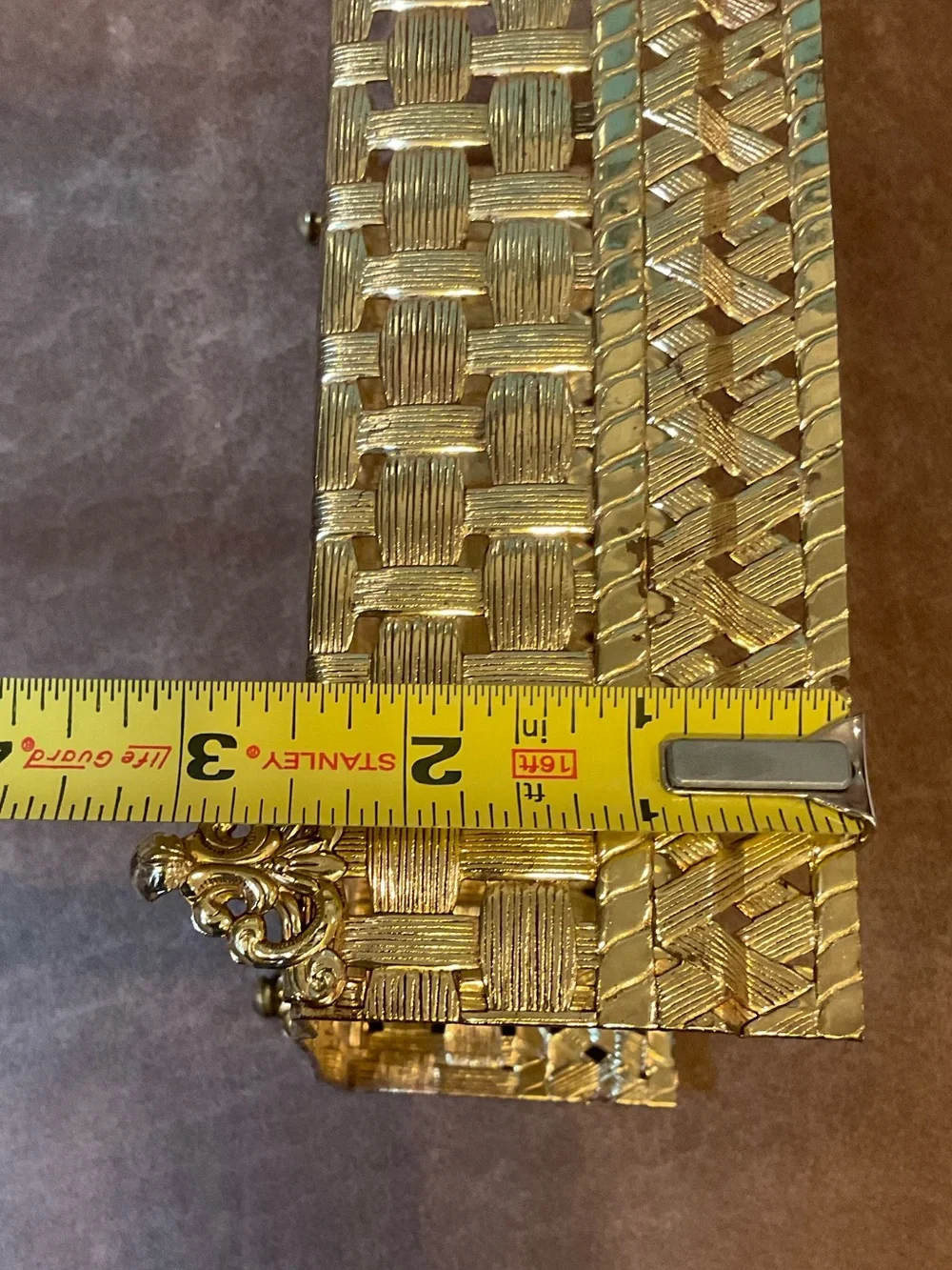 Vintage Stylebuilt Brass Basketweave Tissue/Napkin Holder